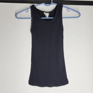 Currants Fitted Ribbed Blue Tank Top